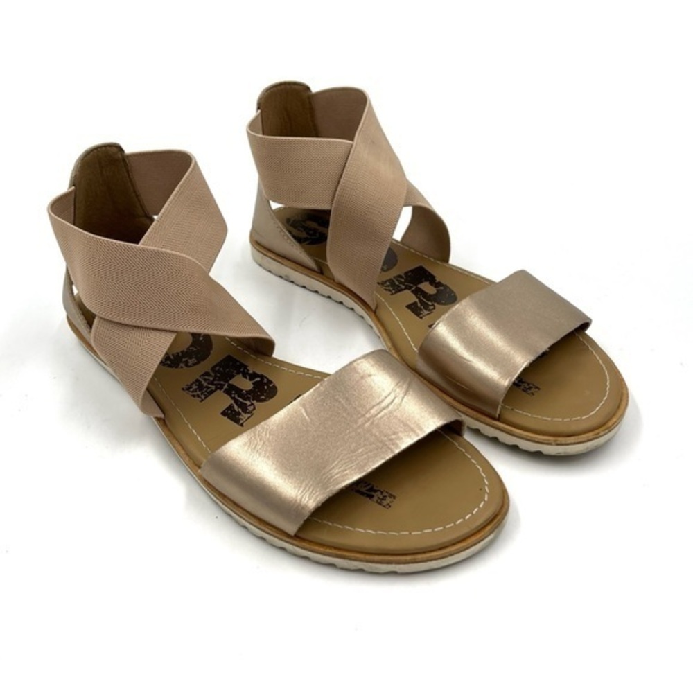 Sorel Ella Rose Gold Metallic and Tan Sandals Size 8